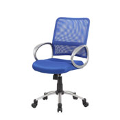 Boss Mesh Back W/ Pewter Finish Task Chair in Blue, B6416-BE