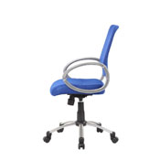 Boss Mesh Back W/ Pewter Finish Task Chair in Blue, B6416-BE