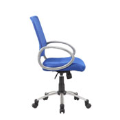 Boss Mesh Back W/ Pewter Finish Task Chair in Blue, B6416-BE