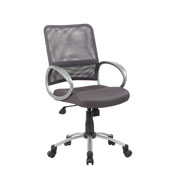 Boss Mesh Back W/ Pewter Finish Task Chair in Charcol Grey, B6416-CG