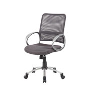 Boss Mesh Back W/ Pewter Finish Task Chair in Charcol Grey, B6416-CG