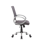 Boss Mesh Back W/ Pewter Finish Task Chair in Charcol Grey, B6416-CG