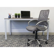 Boss Mesh Back W/ Pewter Finish Task Chair in Charcol Grey, B6416-CG
