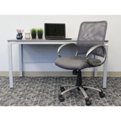 Boss Mesh Back W/ Pewter Finish Task Chair in Charcol Grey, B6416-CG