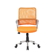 Boss Mesh Back W/ Pewter Finish Task Chair in Orange, B6416-OR