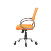 Boss Mesh Back W/ Pewter Finish Task Chair in Orange, B6416-OR