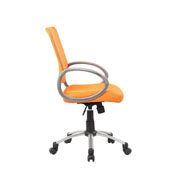 Boss Mesh Back W/ Pewter Finish Task Chair in Orange, B6416-OR