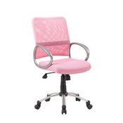 Boss Mesh Back W/ Pewter Finish Task Chair in Pink, B6416-PK