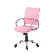 Boss Mesh Back W/ Pewter Finish Task Chair in Pink, B6416-PK