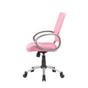 Boss Mesh Back W/ Pewter Finish Task Chair in Pink, B6416-PK