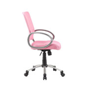 Boss Mesh Back W/ Pewter Finish Task Chair in Pink, B6416-PK
