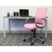 Boss Mesh Back W/ Pewter Finish Task Chair in Pink, B6416-PK