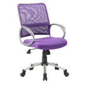 Boss Mesh Back W/ Pewter Finish Task Chair in Purple, B6416-PR