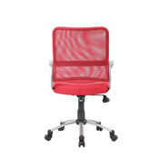 Boss Mesh Back W/ Pewter Finish Task Chair in Red, B6416-RD