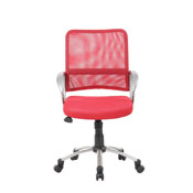Boss Mesh Back W/ Pewter Finish Task Chair in Red, B6416-RD