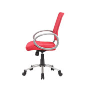 Boss Mesh Back W/ Pewter Finish Task Chair in Red, B6416-RD