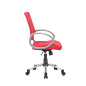 Boss Mesh Back W/ Pewter Finish Task Chair in Red, B6416-RD
