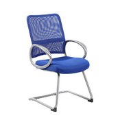 Boss Mesh Back W/ Pewter Finish Guest Chair in Blue, B6419-BE