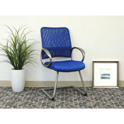 Boss Mesh Back W/ Pewter Finish Guest Chair in Blue, B6419-BE