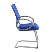 Boss Mesh Back W/ Pewter Finish Guest Chair in Blue, B6419-BE