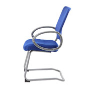 Boss Mesh Back W/ Pewter Finish Guest Chair in Blue, B6419-BE