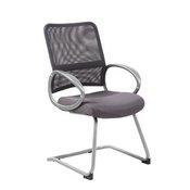 Boss Mesh Back W/ Pewter Finish Guest Chair in Charcol Grey, B6419-CG