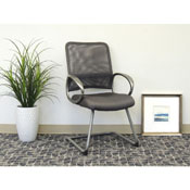 Boss Mesh Back W/ Pewter Finish Guest Chair in Charcol Grey, B6419-CG