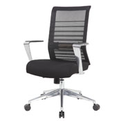 Boss Horizontal Mesh Back Task Chair, Aluminum Arms/Base, B6566AL-BK