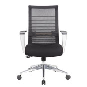 Boss Horizontal Mesh Back Task Chair, Aluminum Arms/Base, B6566AL-BK