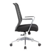 Boss Horizontal Mesh Back Task Chair, Aluminum Arms/Base, B6566AL-BK