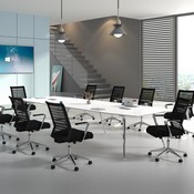 Boss Horizontal Mesh Back Task Chair, Aluminum Arms/Base, B6566AL-BK