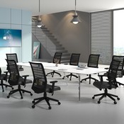 Boss Horizontal Mesh Back + Antimicrobial Seat Task Chair, B6566AM-BK