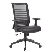 Boss Horizontal Mesh Back + Antimicrobial Seat Task Chair, B6566AM-BK