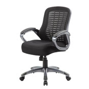 Boss Ribbed High Back Mesh Chair, B6756-BK