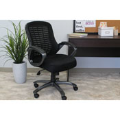 Boss Ribbed High Back Mesh Chair, B6756-BK