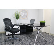 Boss Ribbed High Back Mesh Chair, B6756-BK