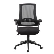 Boss Black Mesh Flip Arm Chair, B6776-BK