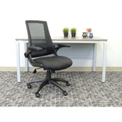 Boss Black Mesh Flip Arm Chair, B6776-BK