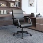 Boss Mid Back Executive Chair In LeatherPlus, B686