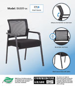 Boss Mesh 4-Legged Guest Chair, B6889-BK