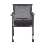 Boss Linear Mesh 4-Legged Guest Chair w/ Casters, B6889R-BK