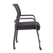 Boss Linear Mesh 4-Legged Guest Chair w/ Casters, B6889R-BK