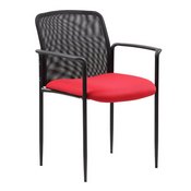 Boss Stackable Mesh Guest Chair - Red, B6909-RD