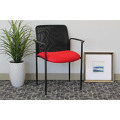 Boss Stackable Mesh Guest Chair - Red, B6909-RD