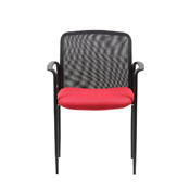 Boss Stackable Mesh Guest Chair - Red, B6909-RD