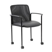 Boss Mesh Guest Chair with Casters, Black, B6909R-CS