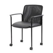 Boss Mesh Guest Chair with Casters, Black, B6909R-CS