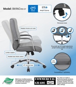 Boss Modern Executive Conference Chair - Ribbed Grey, B696CRB-GY