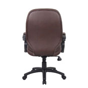 Boss LeatherPlus Cover Padded Armrest Executive Chair in Brown, B726-BB