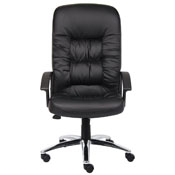 Boss High Back LeatherPlus Chair W/ Chrome Base, B7301C